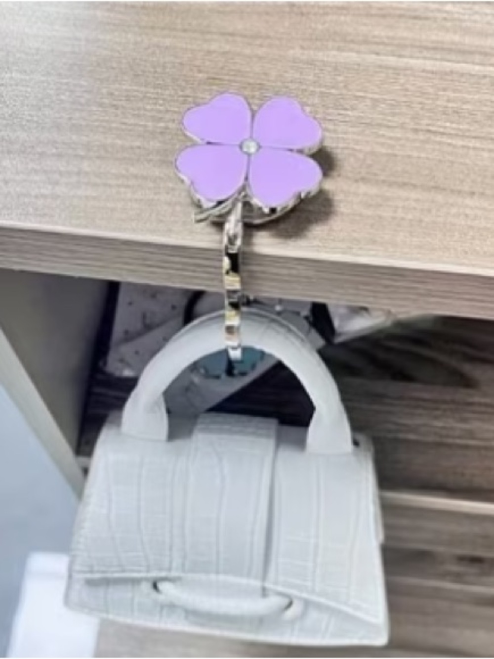 Purple Clover Purse Hook